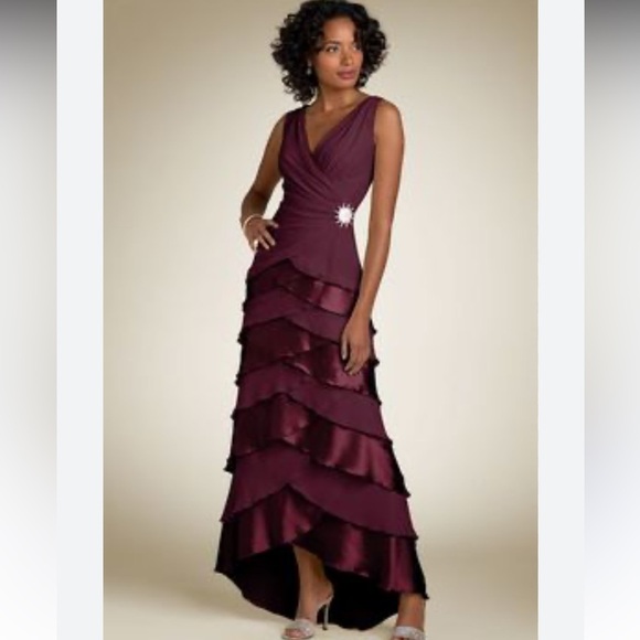 Tadashi Collection Dresses & Skirts - Elegant Wine High-Low Evening Dress